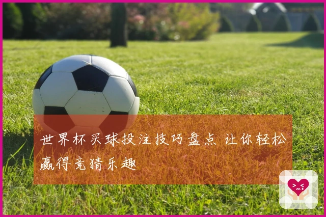 世界杯买球投注技巧盘点 让你轻松赢得竞猜乐趣